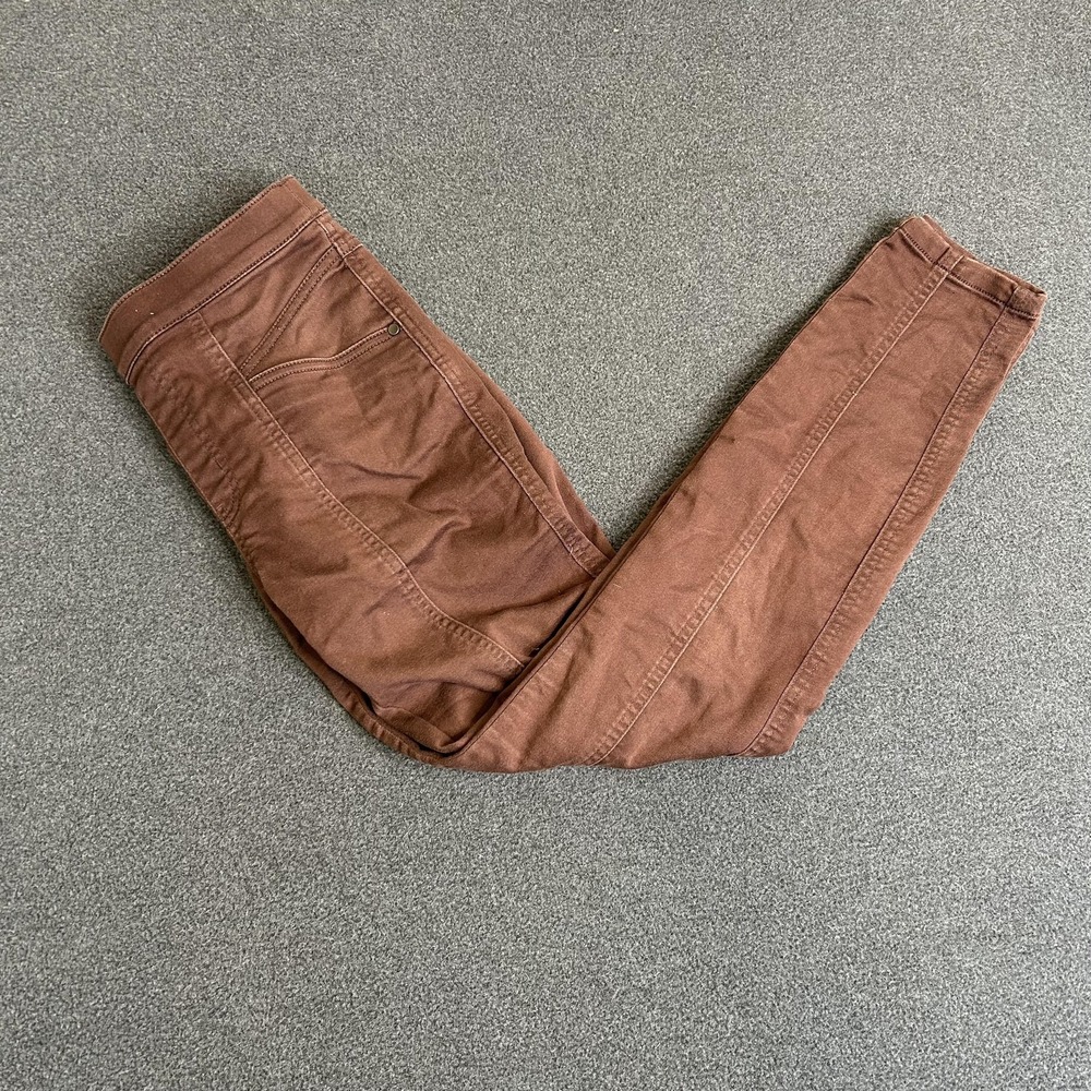 PrAna Pants Womens 4 Brown Jegging Skinny Stretch Twill Pull On Pockets